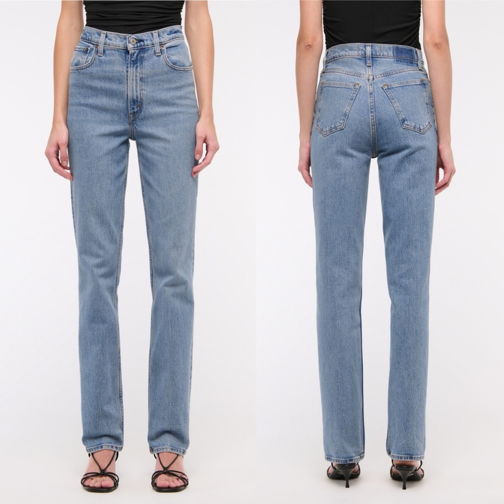 A&F 90’s Straight‎ Jean 28 Regular Ultra High Rise Medium Wash NWOT